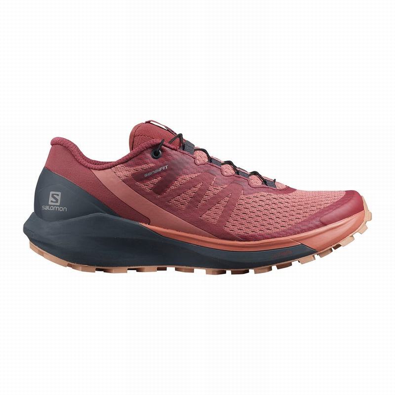 Salomon Israel SENSE RIDE 4 - Womens Trail Running Shoes - Dark Red (IXAH-10253)